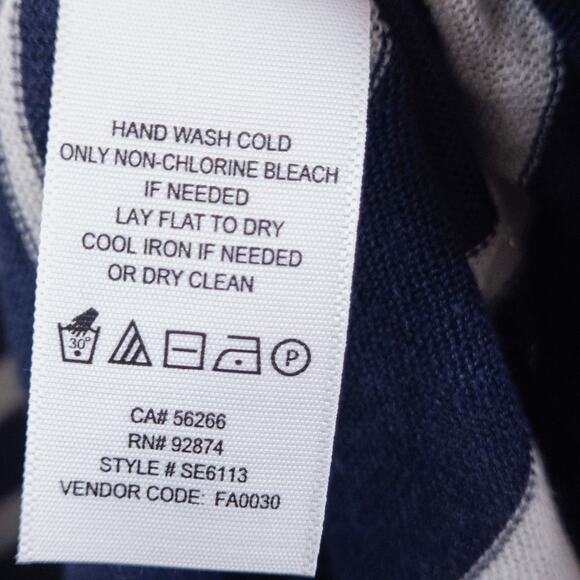 Splendid Striped Cardigan Navy White Open Front Size S Coastal Grandma - Picture 10 of 11